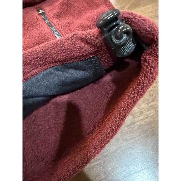 L.L.Bean Double Fleece Jacket Red Black Sherpa Outdoor Hiking Warm Zip Front XL - Picture 7 of 11